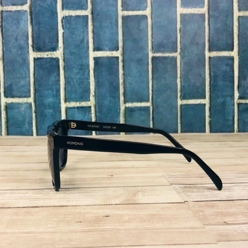 KOMONO Bennet Glossy Black Sunglasses NEW